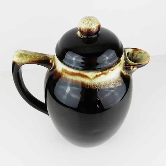 Vintage Pfaltzgraff Stoneware Brown Drip Glaze Tea/Coffee Pot w/Lid Cottage Core - Picture 4 of 14